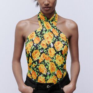 NWT Zara 70s Floral Bodysuit
